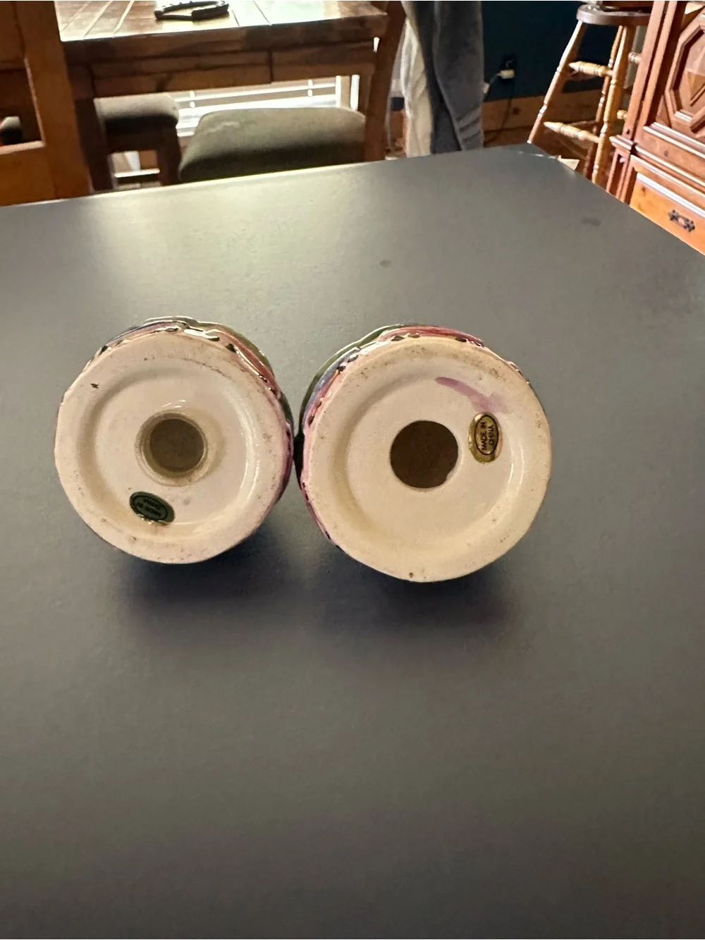 festive ceramic Christmas tree salt and pepper shakers